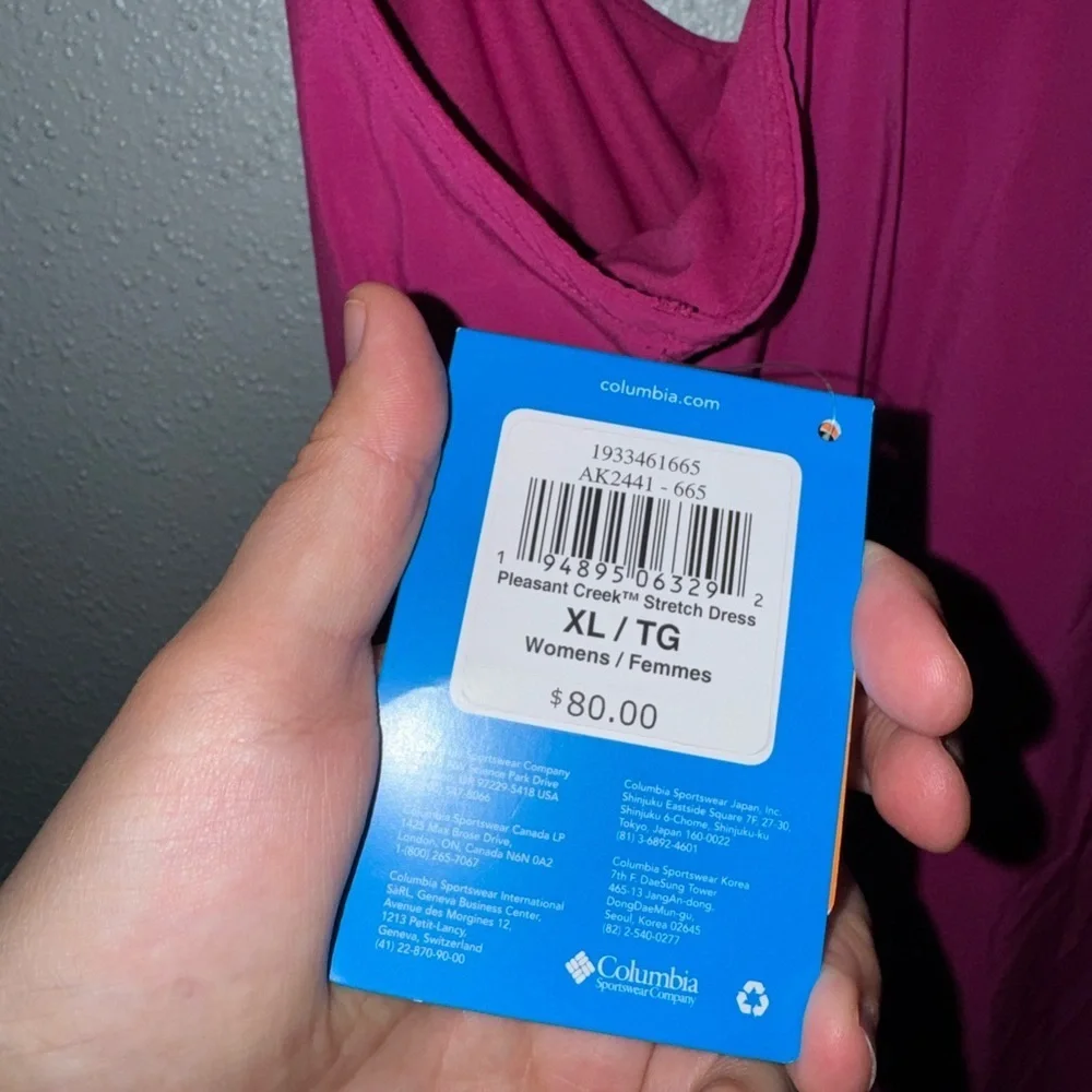 ⚡️ NWT Columbia Pleasant Creek Stretch Active Dress w/ Built in Shorts Pink XL - Picture 8 of 11
